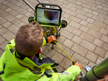 IKAS recorder im Einsatz auf mobilem Kanalinspektionssystem MiniLite 2