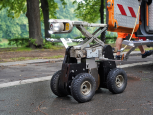 ARGUS Inspektionskamera am Fahrwagen T76 mit Fahrwagenzusatz und Luftreifen