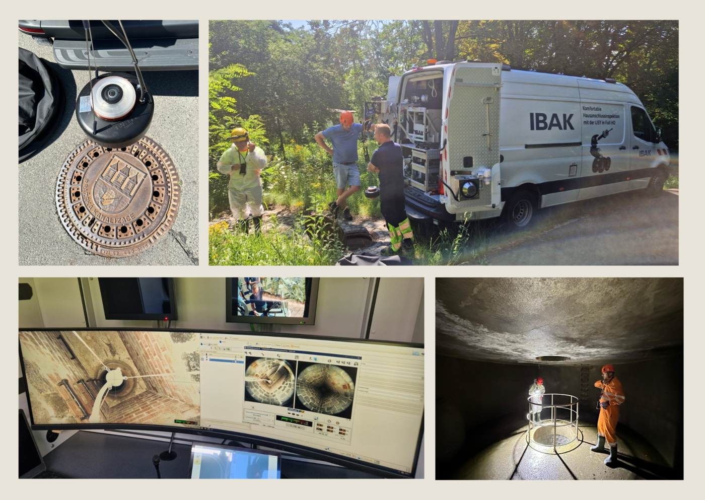 Fotocollage Schachtinspektion mit der PANORAMO SI 4K in Prag