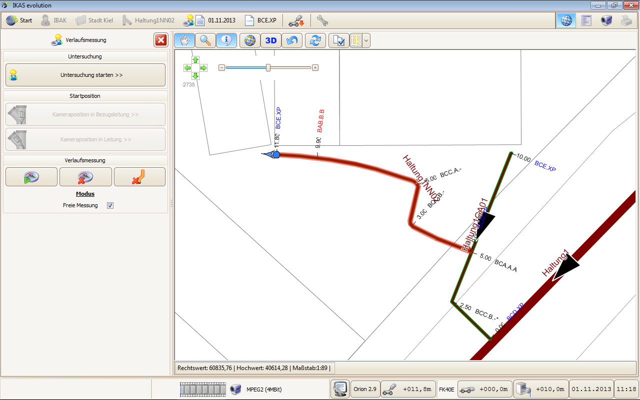 IBAK Rohrverlaufsmessung Hydrostatische Höhenmessung Leitungsverläufe Software