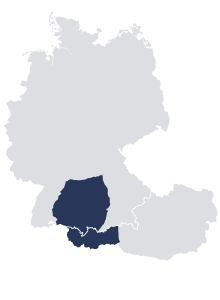 Kartenausschnitt Vertriebsgebiet Patricia Zimmer